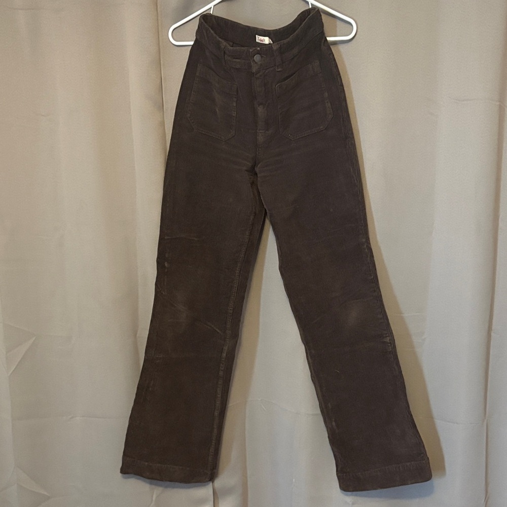 Faherty Dark Brown Two pocket Flare Jeans